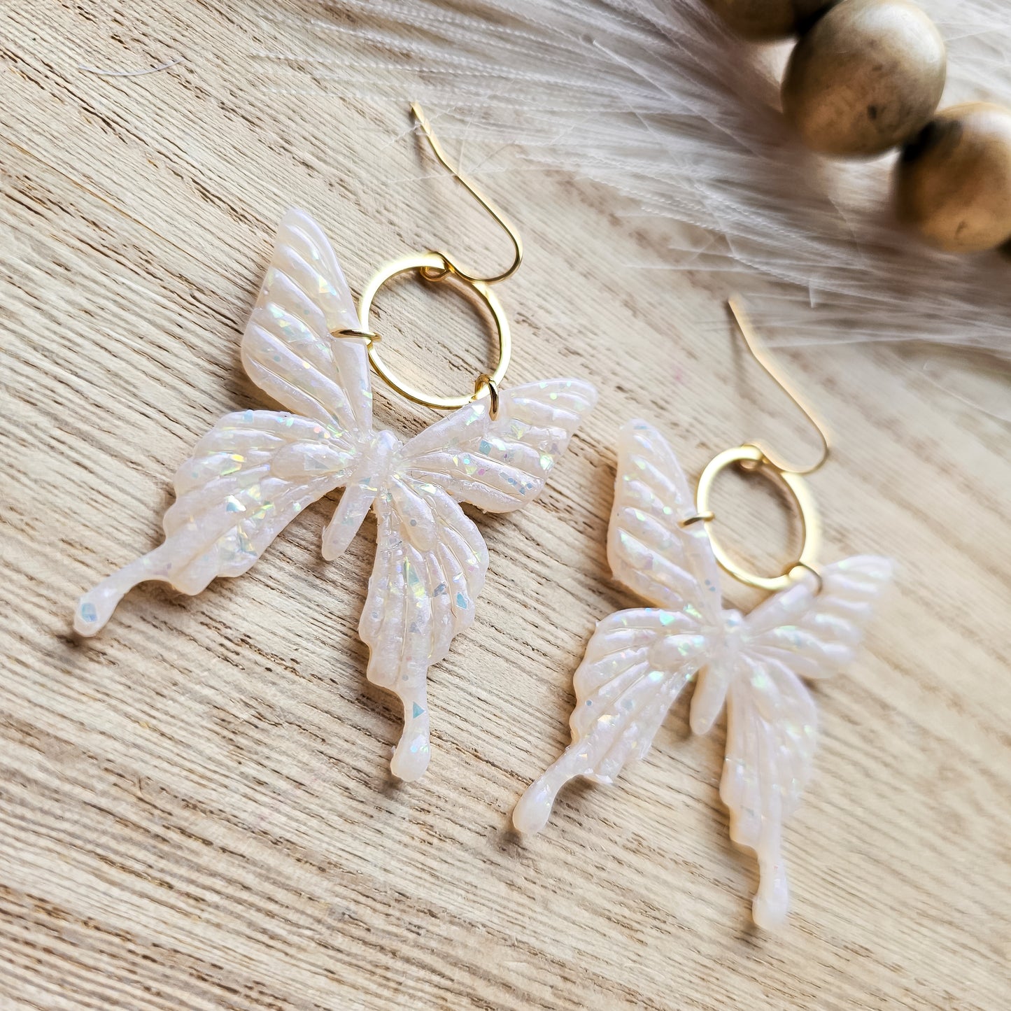Opal Clay Butterfly Dangles