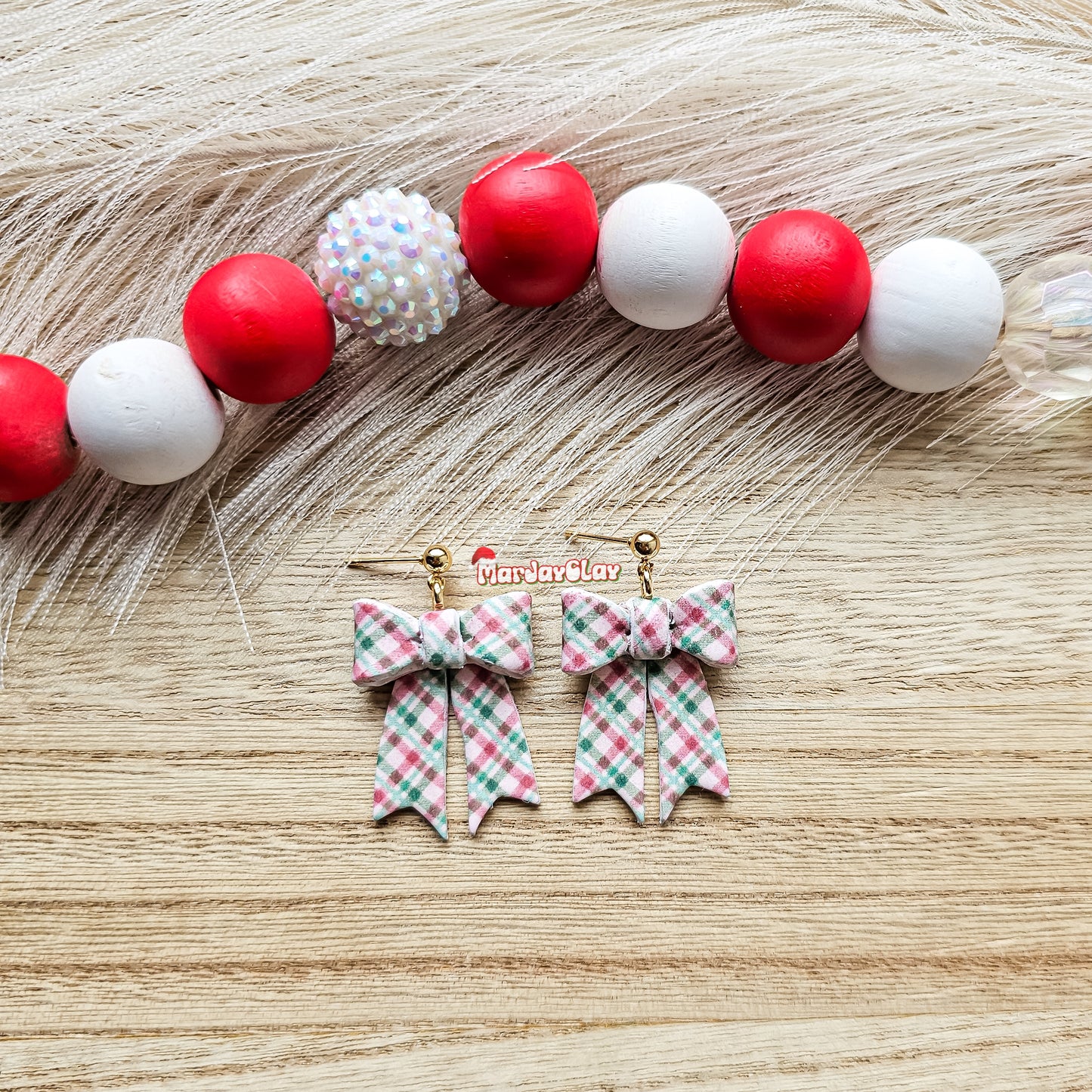 Christmas Plaid Bow Dangles