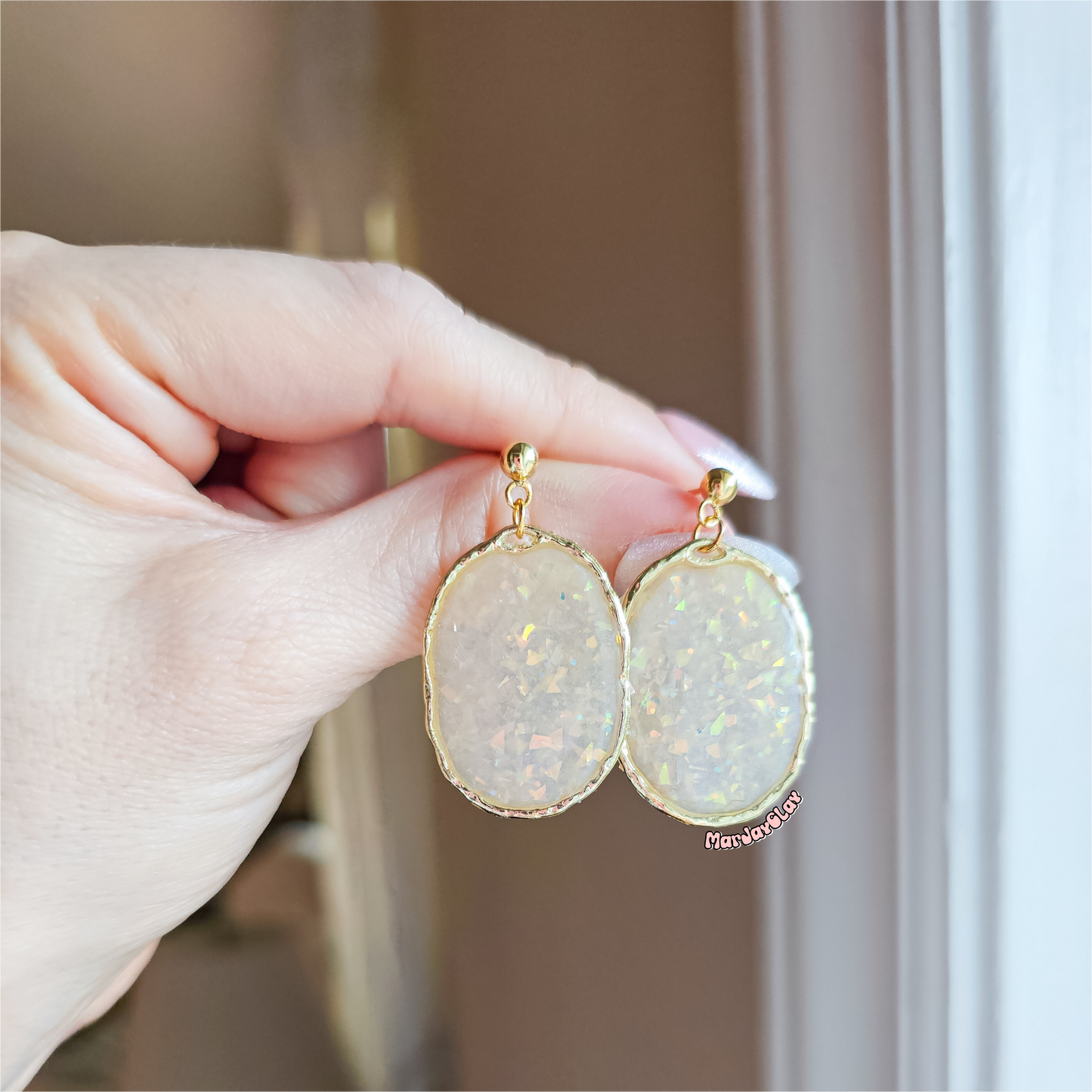 Gold Frame Faux opal
