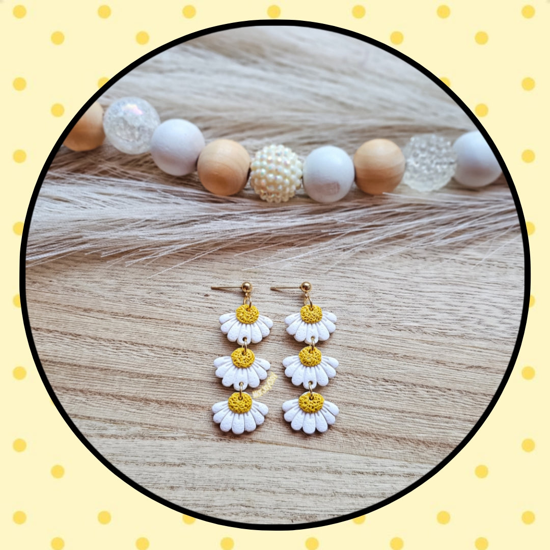 Tiered Half Daisy Dangles