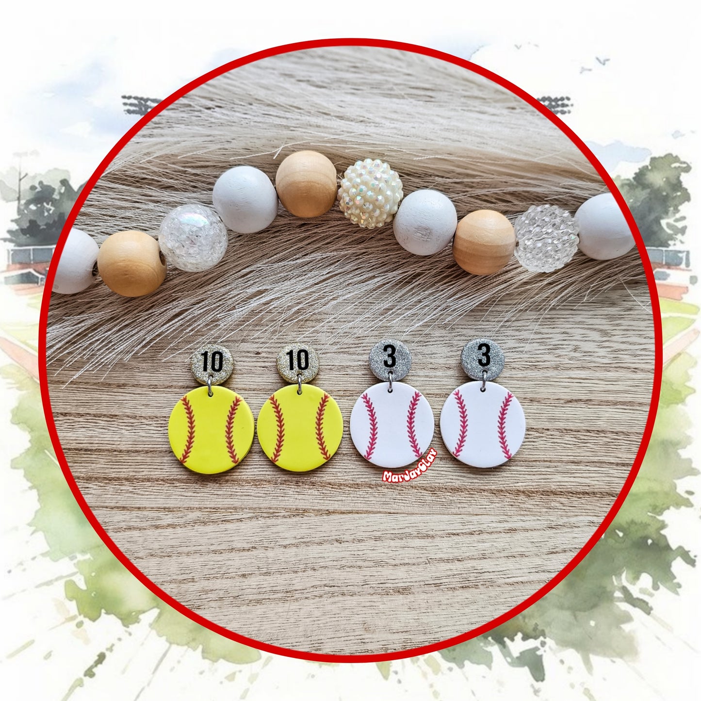 Custom# Baseball/Softball Dangle