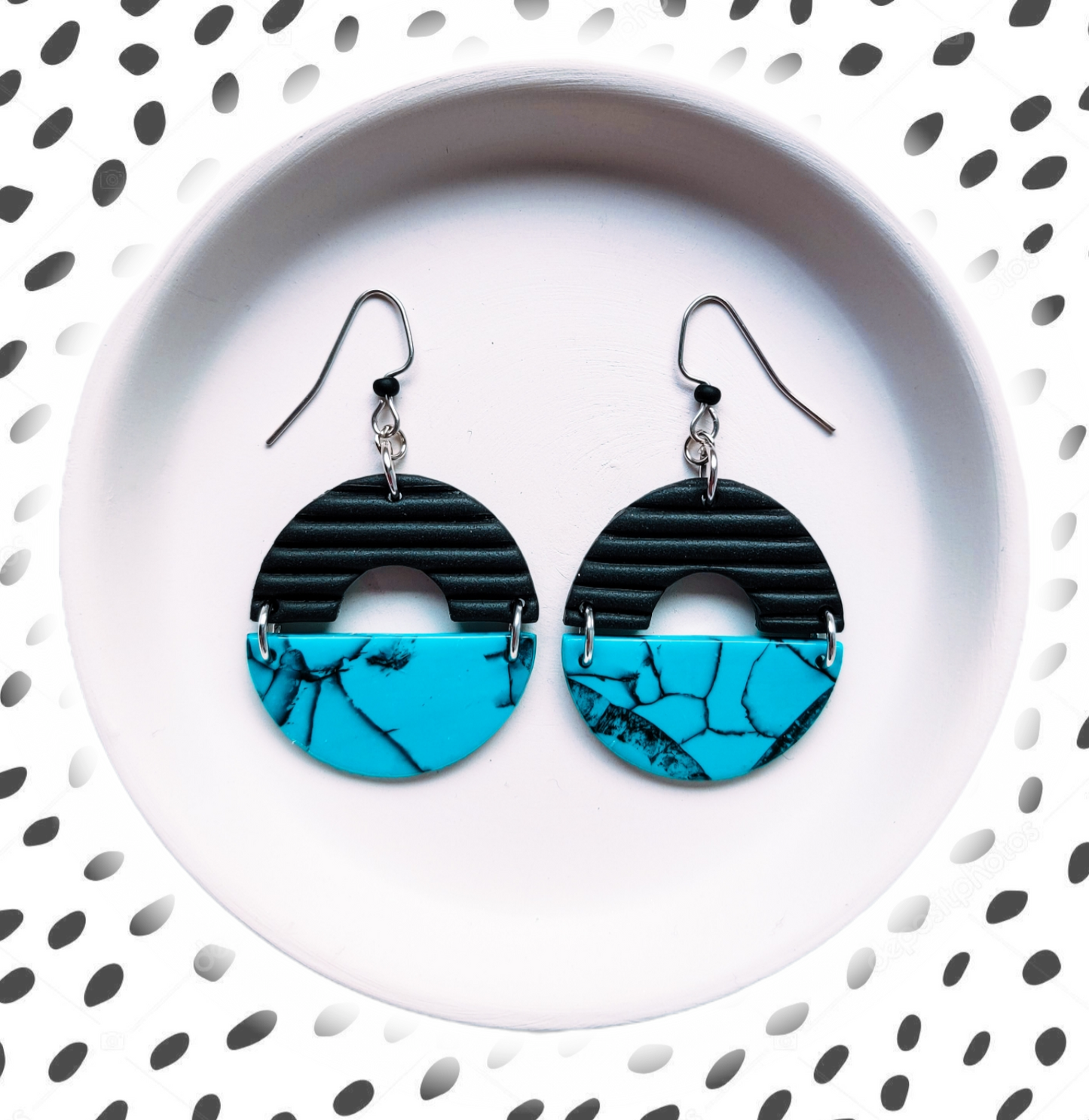 Faux Turquoise Half Circle