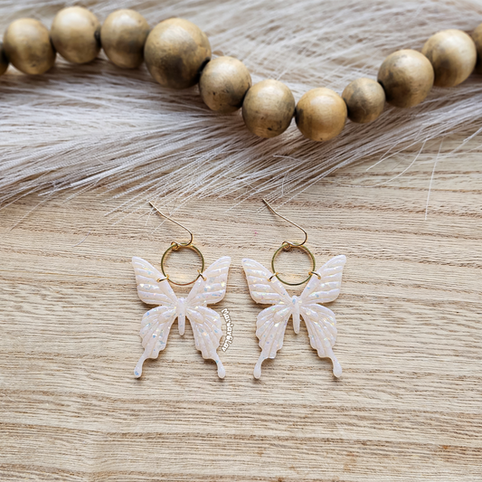 Opal Clay Butterfly Dangles