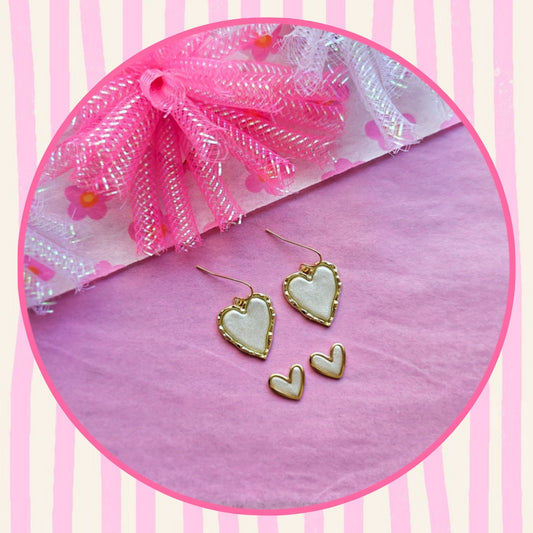 Pearl Gold Framed Hearts Collection