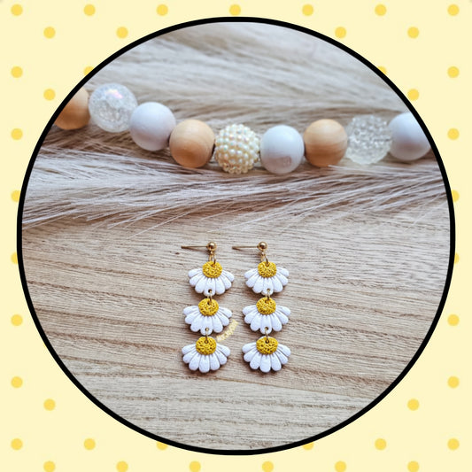 Tiered Half Daisy Dangles