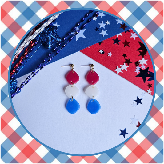 RWB Faux Sea Glass Dangles