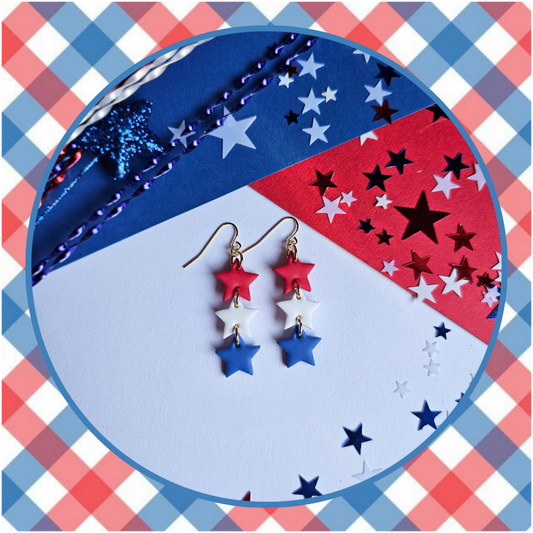 RWB Tiered Star Dangles