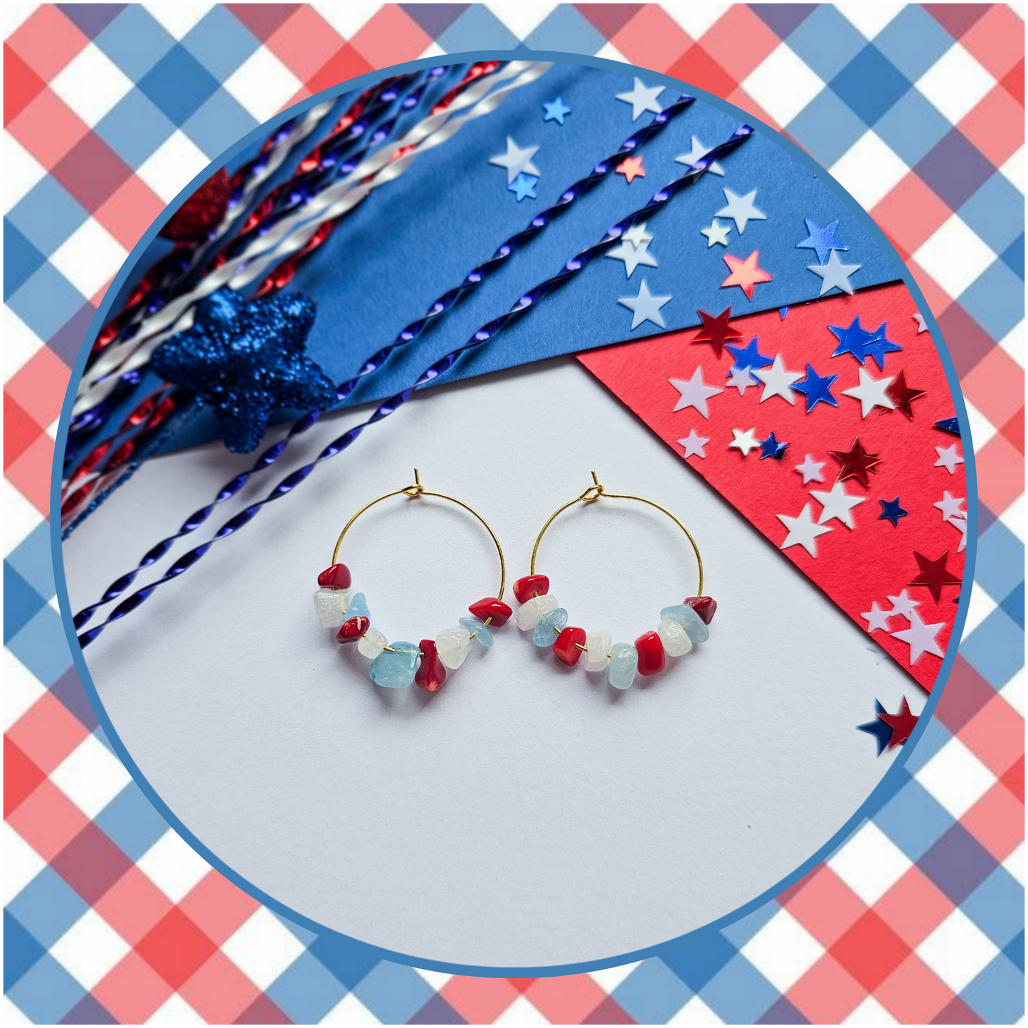 RWB Stone Hoops