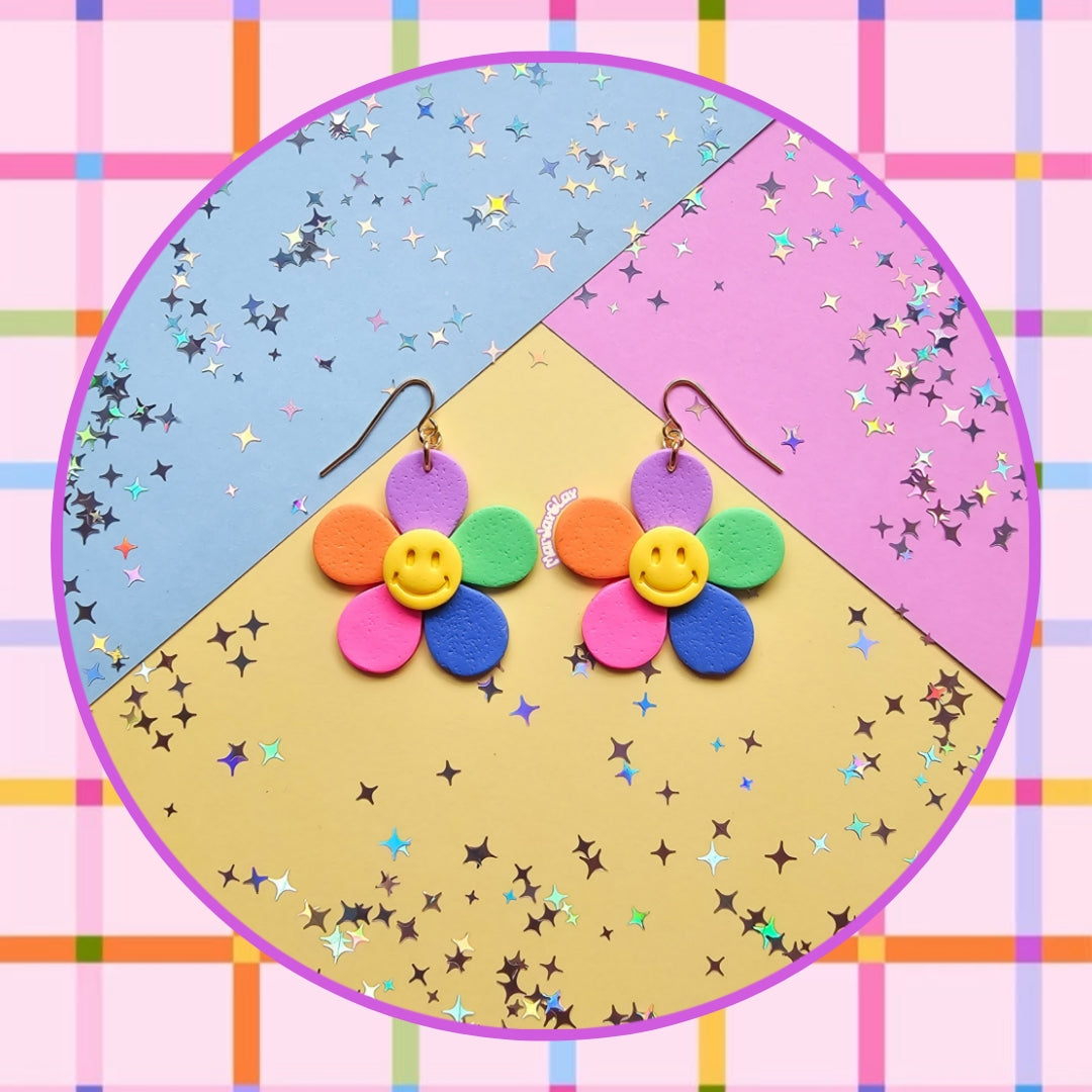 Smiley Flower Dangles