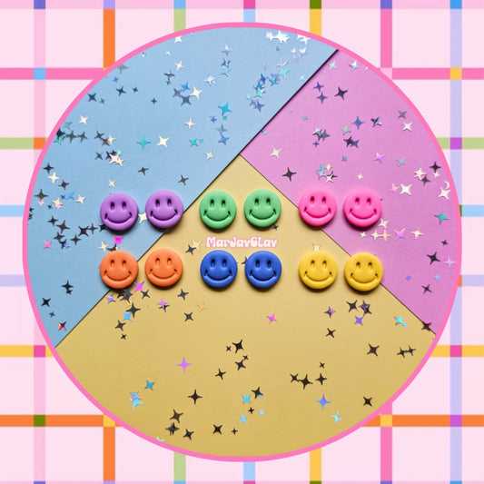 LARGE Happy Face Studs