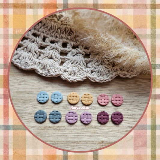 LARGE Basket Weave Studs