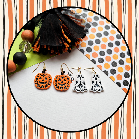 Detailed JackOLantern & Ghost Dangles