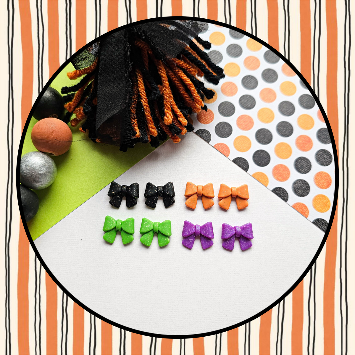 Glitter Bow Studs Collection