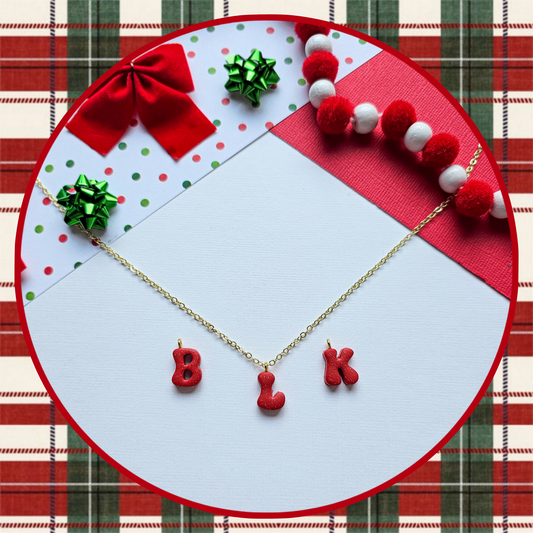Bubble Glitter Initial Necklaces