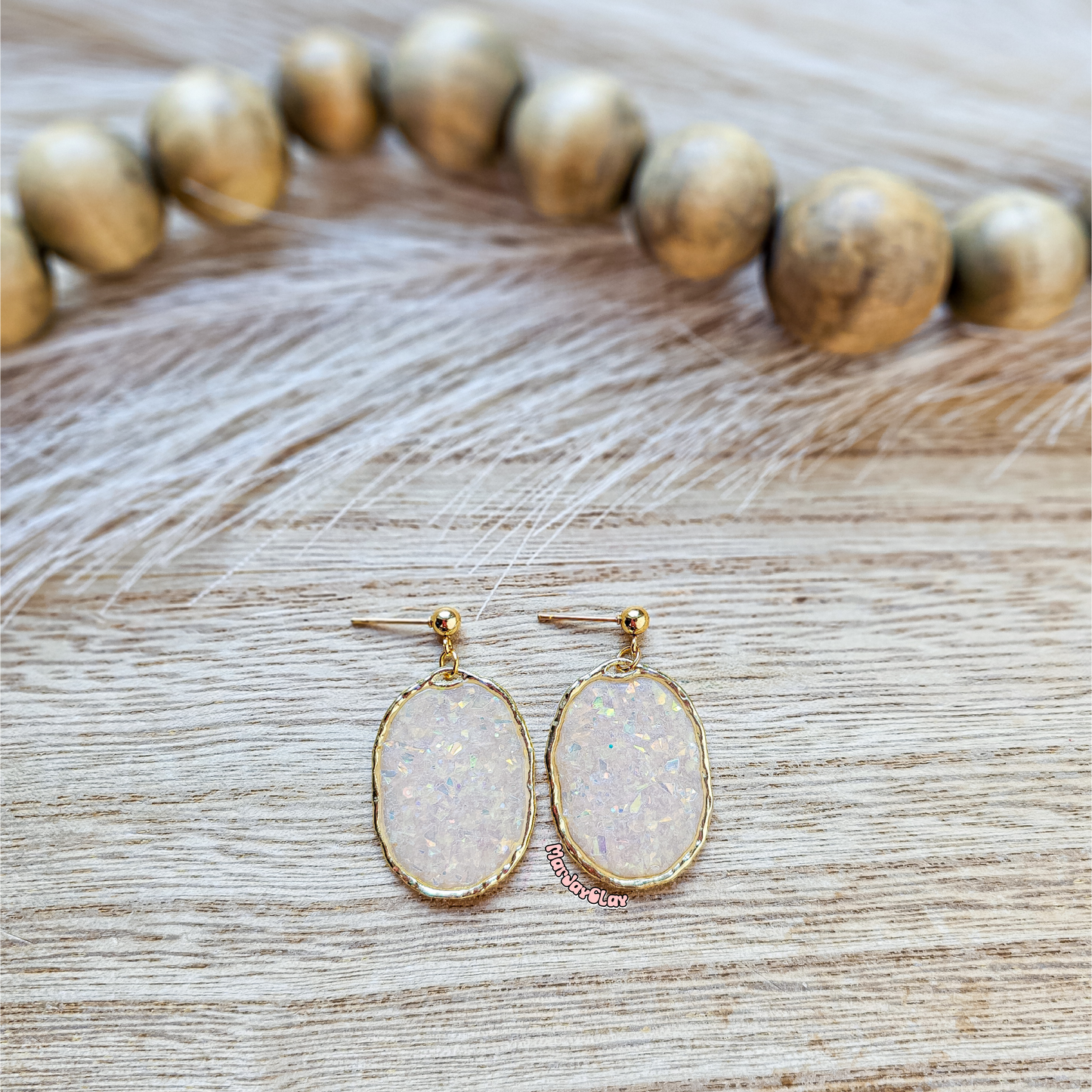 Gold Frame Faux opal