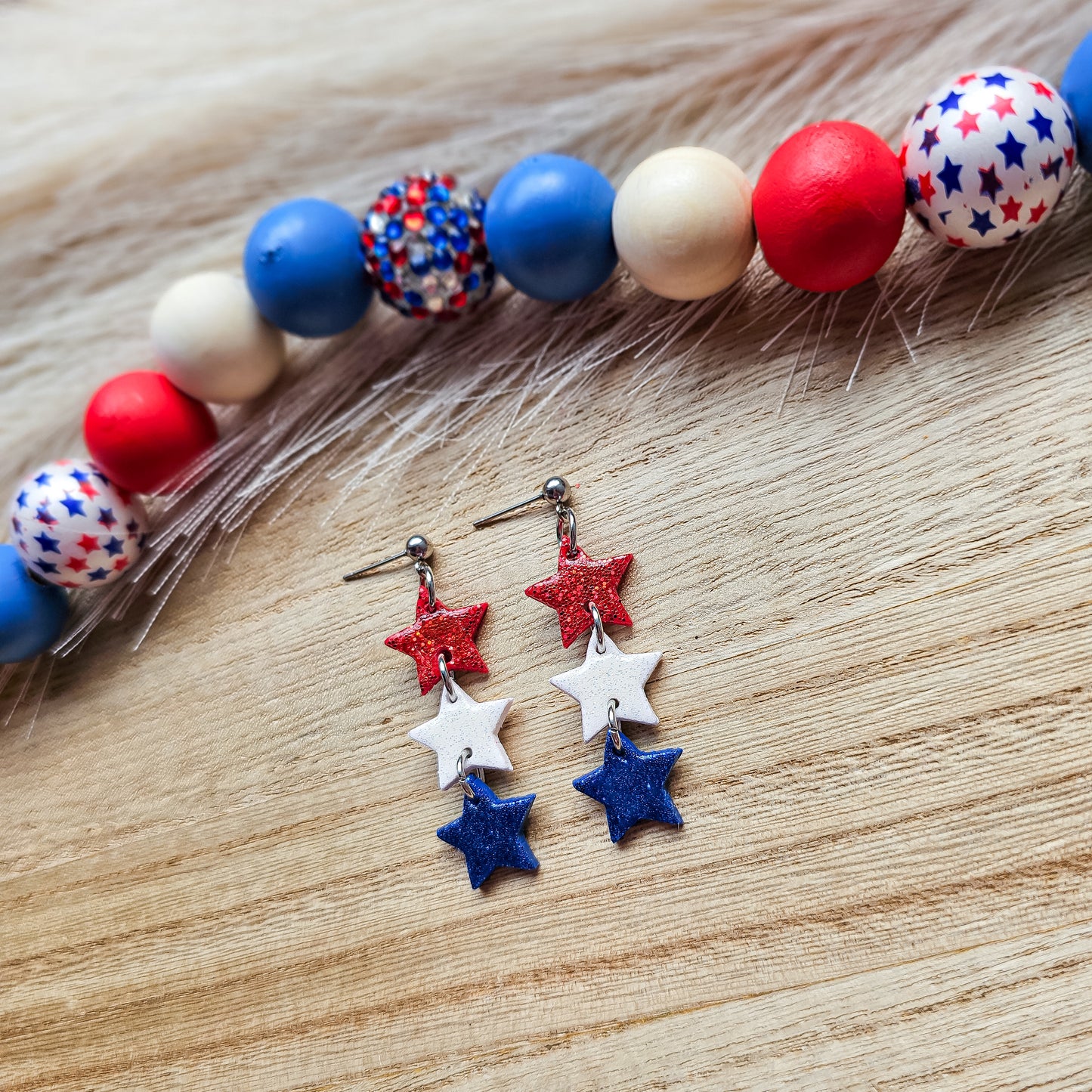 Tiered Glitter Stars Dangles