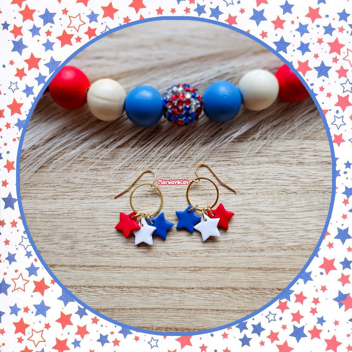 Gold Circle w/Stars Dangles