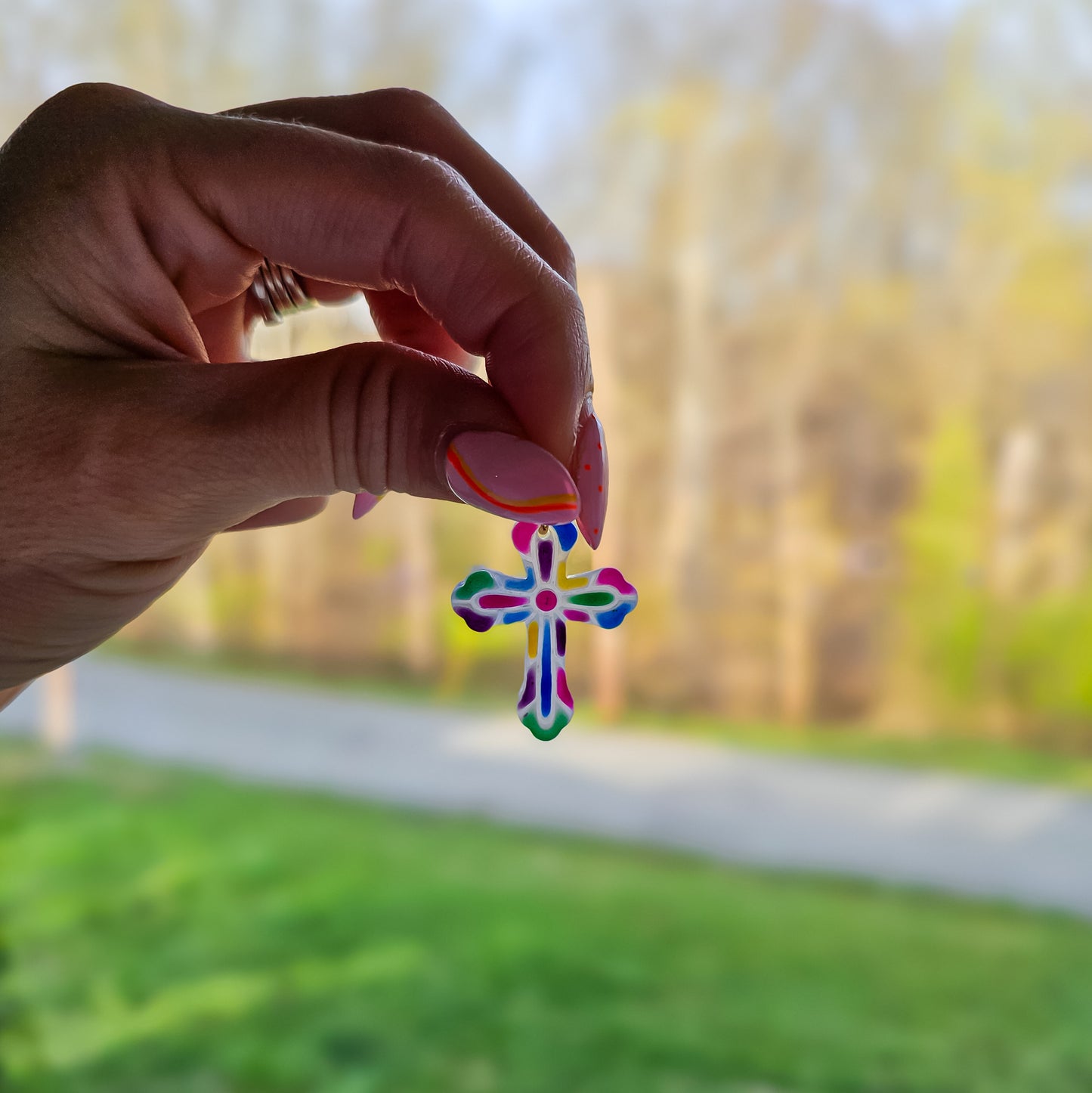 Faux Stained Glass Crosses